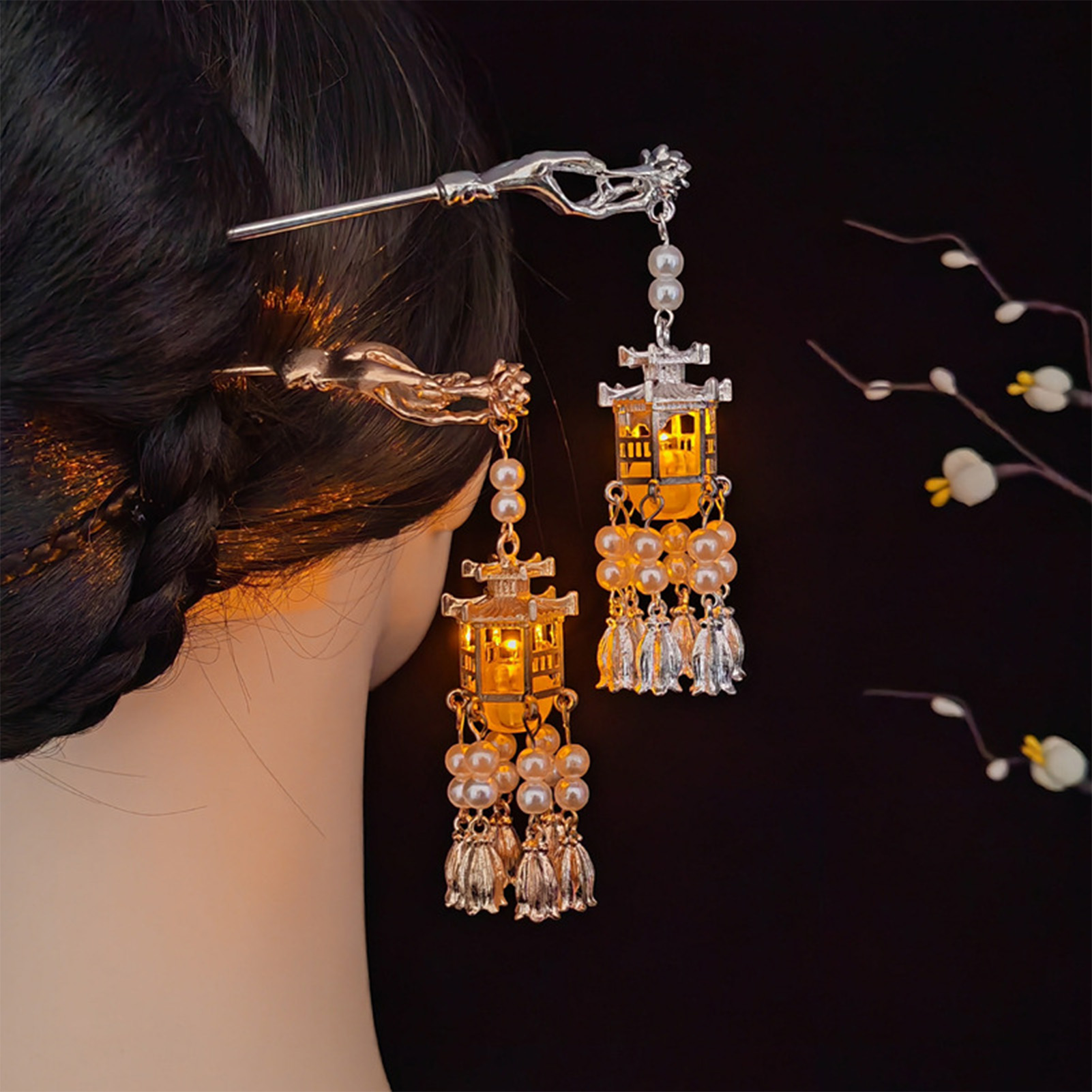 Neon Sign Party - Retro Chinese Style Hair Sticks Forks