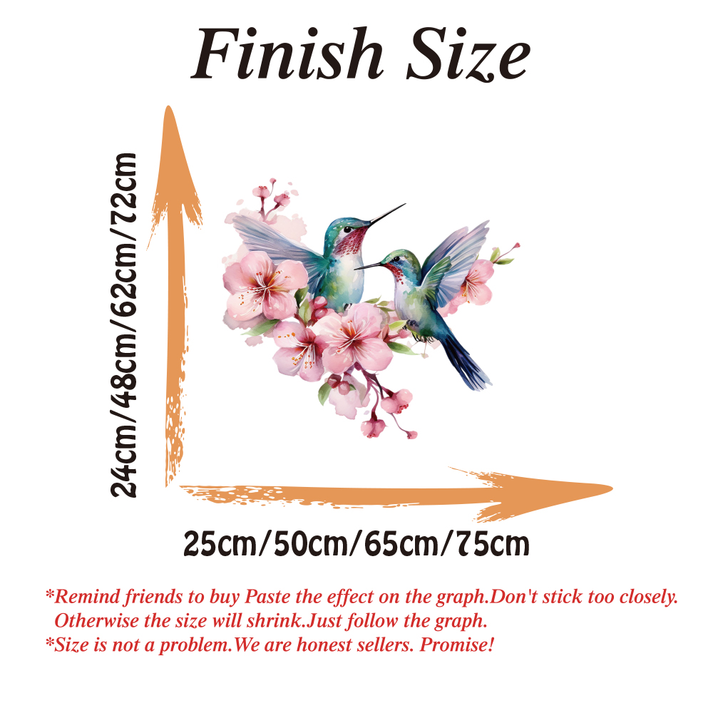 Watercolor Flower Hummingbird  - Flower Wall Panel ulasan dan harga