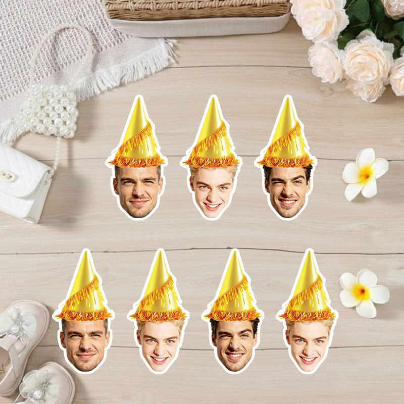 20/30pcs Personalized Human Fa - Party Hat Cone ulasan dan harga