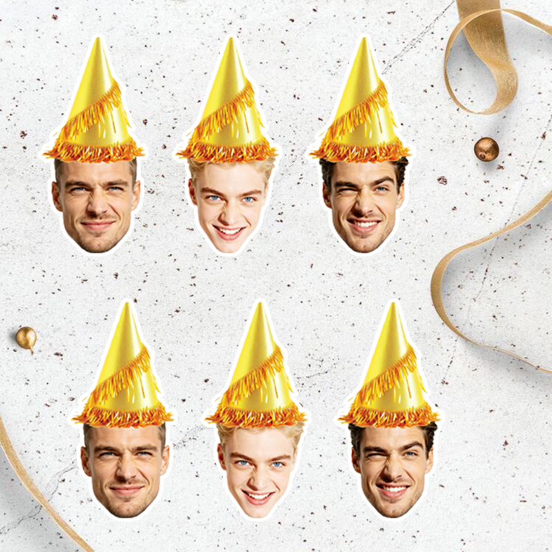 20/30pcs Personalized Human Fa - Party Hat Cone ulasan dan harga