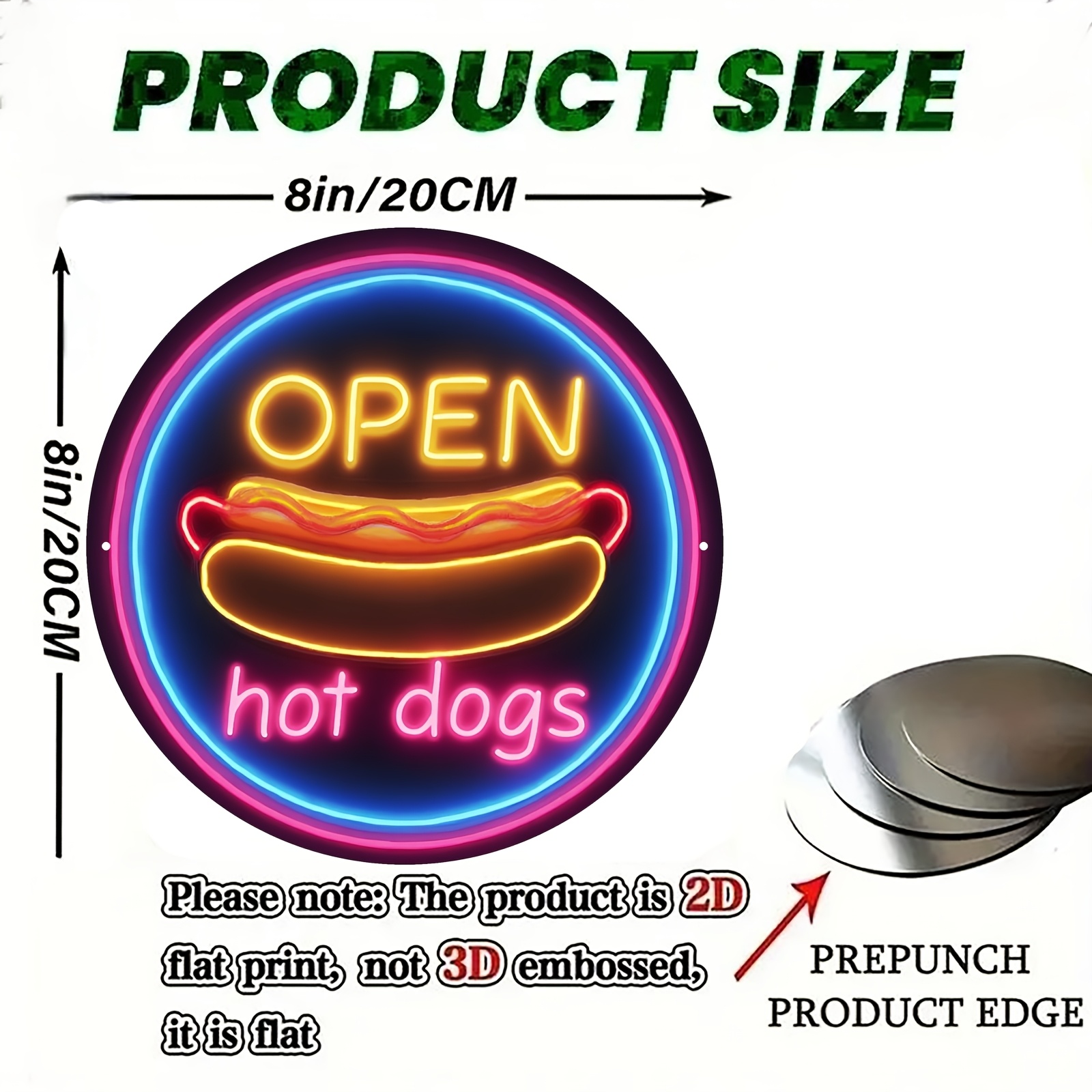 2D Flat, Retro Hot Dog Neon Si - Neon Sign Party ulasan dan harga