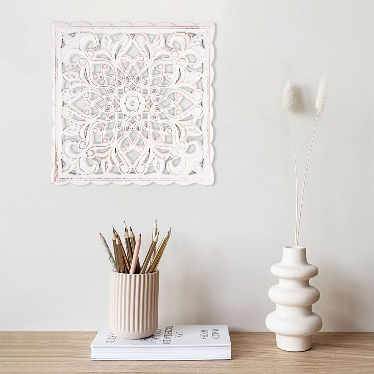 Wooden Wall Decor Floral Hollo - Flower Wall Panel ulasan dan harga